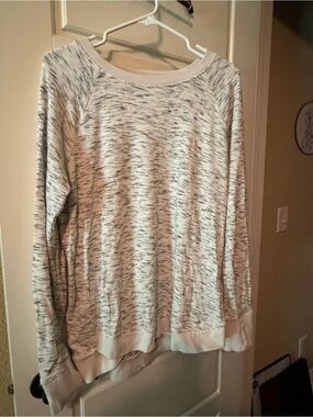 Threads 4 Thought Cream and Black Marled Pullover Sweater